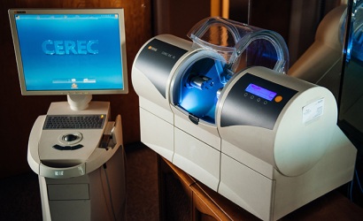 Photo of a CEREC machine used to fabricate same-day crowns.