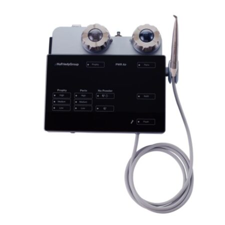Photo of an air polishing system (PWR Air) like the one we use as part of our teeth cleanings.